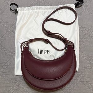 JW PEI Crescent Crossbody Bag in Burgundy